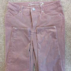 Seven 7 Ultra High Rise Skinny Corduroy Pants Woodrose Pink, Size 10